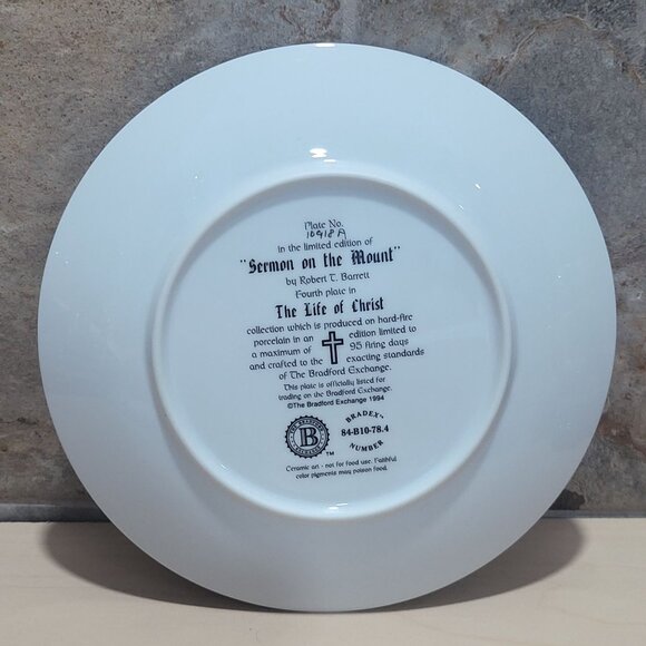 Sermon On The Mount Plate Robert T Barrett  Life of Christ Bradford Exchange 199 - Picture 4 of 11